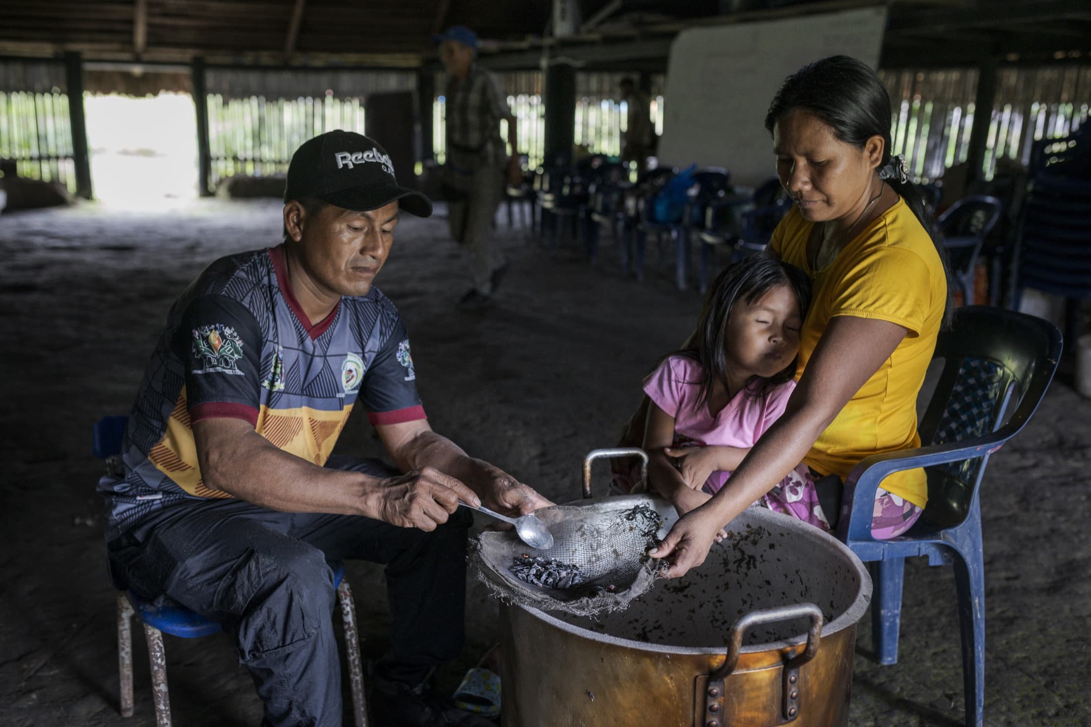 Familia durante una actividad comunitaria